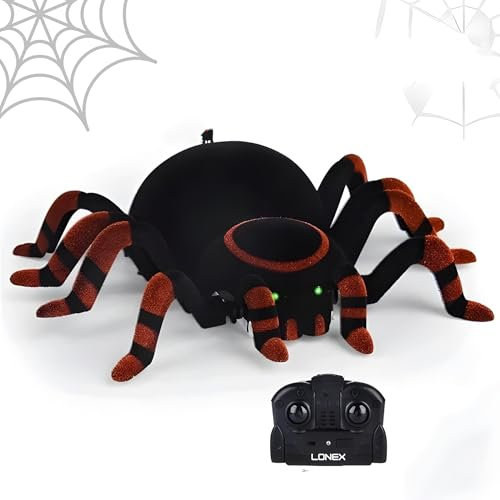 Lonexo Crawling Spider 2.4G RC Toy, Electric Light with Sound Effects, Simulation Land Climbing, Dual Mode Remote Control Realistic Movement for kids toy scary toy Halloween decor