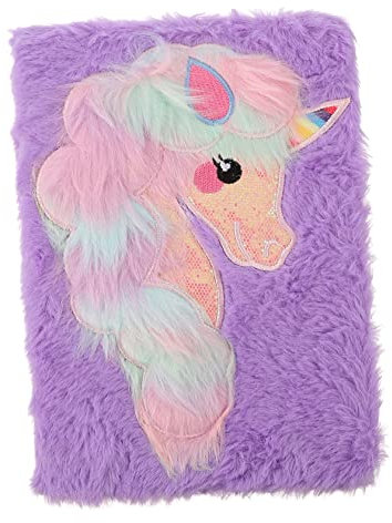 MUSISALY 1pezzi Taccuino Pluche Unicorno Per Bambina Diario Per Scuola e Feste Per Appunti e Scrapbook Design Accattivante e Liscia Per Scrittura Facile
