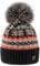 MFAZ Morefaz Ltd Wintermütze Strickmütze Mütze Damen Gestrickt Wurm Mütze mit Große Bommel Pompon (DE/NL/SE/PL, Alphanumerisch, M, L, Black)