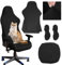 HWSWSH Housse de Chaise de Gaming avec Housses de Coussin et d'Accoudoir, Housse de Fauteuil de Bureau, Housse de Chaise de Jeu Extensible Universel pour Fauteuil Rotatif Chaise Bureau ou de Jeu(Noir)