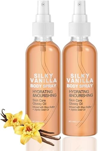 Vanilla Body Oil,Huile Essentielle Vanille,Huile pour le corps à la vanille et au cachemire, Huile hydratante pour le corps parfums vanille,Huile pour le corps pour tous les types (2PC, 100 ML)