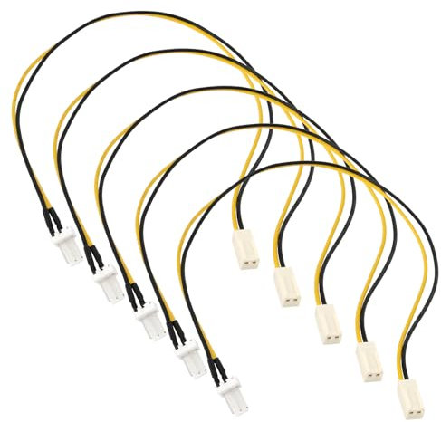 OTOTEC 5 Pezzi Cavo Prolunga Di Alimentazione Per Ventola PC Da Presa Maschio A 3 Pin A Presa Femmina A 2 Pin Adattatore Di Alimentazione Per Ventola PC 30 Cm