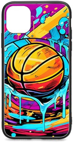 CRIVOTA For iPhone 11 Case - All-new Basketball Design, Glass Back + TPU Inner Shell, Extreme Slimness, Military-Grade Dual Protection, Cell Phone Cases for Men Women