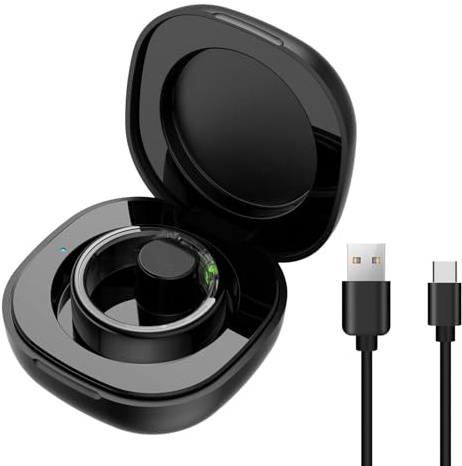 Smart Ring Charging Case, Compact Box with Magnetic Port, Fast 200mAh Battery, Charges Ring Up to 10 Times, Portable Charger Box for R02 R03 R06 R11M R8 H01 R02 SR05 Fitness