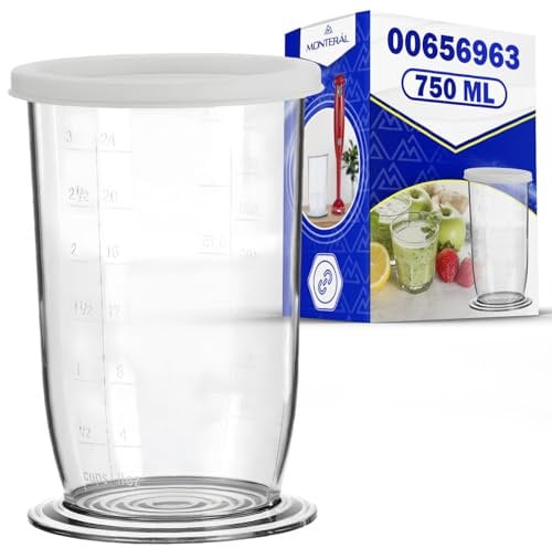 MONTERAL Medidor Vaso Batidora con Tapa 750 ml con Código Original 00656963 656963 para Bosch para Siemens
