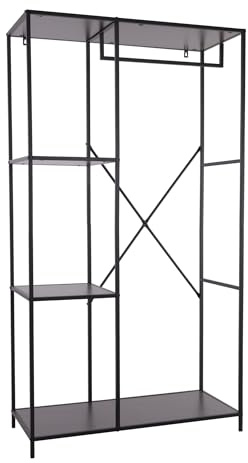WELL HOME MOBILIARIO & DECORACIÓN Wandregal aus Metall, Schwarz, mit MDF-Platte, Melamin, 90 x 40 x 16,65 cm