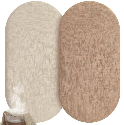 Unnivoll Baby Spannbettlaken 41x81 cm Kinderbett, 100% Musselin Baumwolle, 2er Pack Bettlaken Für Beistellbett, Atmungsaktives Weiches Spannbetttücher