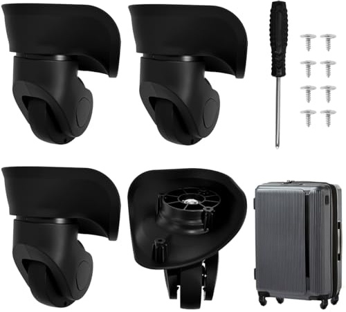 Zithgen 4 Stück Kofferrollen Ersatzrollen für Koffer, Ersatzräder Gepäck Schwenkräder Ersatz Gepäckräder Luggage Replacement Wheel 360°Drehbare Koffer Ersatzrollen für Koffer Gepäck Reisekoffer