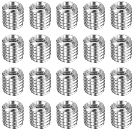 QUARKZMAN 20Stk Einschraubmutter M10 auf M6 X 10mm Gewindeeinsatz | Edelstahl Gewindehülse Reduzierhülsen Metrische Selbstschneidende Gewindeadapter für Automobilen Möbel DIY Mechanischen