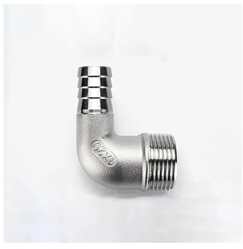 Rechtwinkliger Winkel 90 Grad 1 BSPT männlich x Schlauchverschraubung 25mm Anschluss 304 Edelstahl