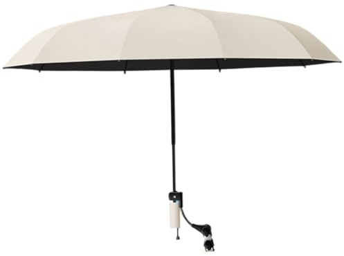 Grsrkep Tragbarer Clip-Sonnenschirm für Stühle, 360° Verstellbarer Sonnenschutz mit Klemme für Strand-, Camping- und Outdoor-Stühle, 45, 28 Zoll Durchmesser, Beige