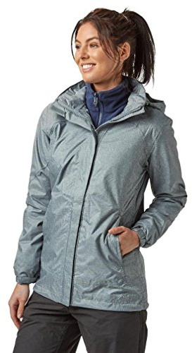 Peter Storm Women’s Glide Marl Waterproof Jacket with Rollaway Adjustable Hood & 3 Zipped Pockets, Lined & Breathable Raincoat, Ideal for Walking, Hiking & Outdoor Recreation, 3000mm HH