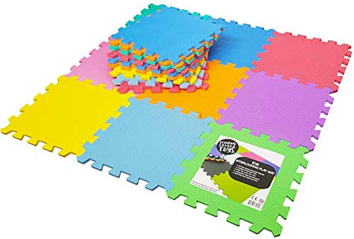 Tapis Puzzle Enfant Antidérapant et Epais - Dalles Mousse pour Fille Garçon | 20 Dalles Colorées à Imbriquer 32 x 32 cm | Idéal pour l'Éveil de l'enfant, Le Jeu et Même Le Sport
