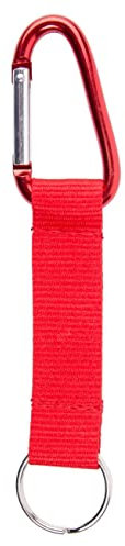 Karteo Schlüsselband rot mit Karabinerhaken [1 Stück] Kurzband Karabiner und Schlüsselring Lanyard Schlüsselanhänger mit Metallkarabiner
