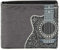 Shagwear Geldbörse Herren Portemonnaie Groß mit Riessverschluss Münzfach 9 Fächer PU Leder Geldbeutel für Männer Brieftasche Wallet Portmonee - Gitarre Kopf