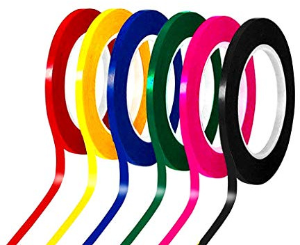 kinteshun Graphic Diagramm Tape, selbstklebend Rasterband Markieren Art Whiteboard Tape (3 mm Breite, 12 mit 6 Farben) 6 Colors(12pcs)