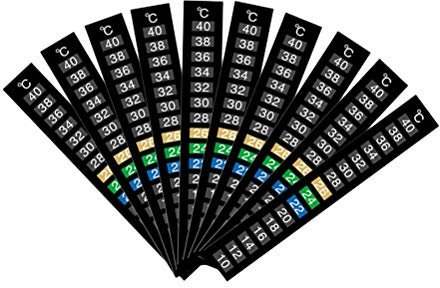 POPETPOP 10 stücke Wassertemperatur-Aufkleber, Selbstklebendes Aquarium-Thermometer, 10-40℃ Digitales Aquarium-Thermometer für Wein Bier und Fischbehälter
