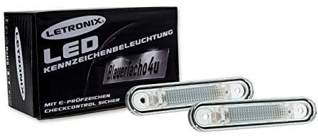 LETRONIX SMD LED Kennzeichenbeleuchtung Module geeignet für E-Klasse W124 1984-1997/190 W201 1982-1993 / C-Klasse W202 vor FaceLift 1993-1997mit E-Prüfzeichen