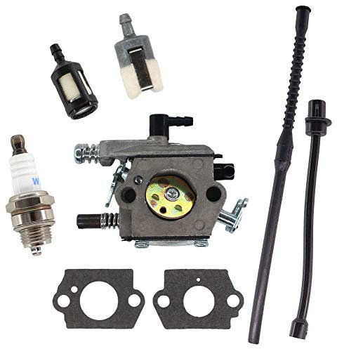 HURI Vergaser Zündkerze Benzinschlauch Benzinfilter für Timbertech KS5200, Scion HB 5200, Stenson YD 5200, Boomag-Germany BM 5200, Fuxtec CS 3.0 5200, Steel TS600 5200, MC Dillen 5200 Kettensäge