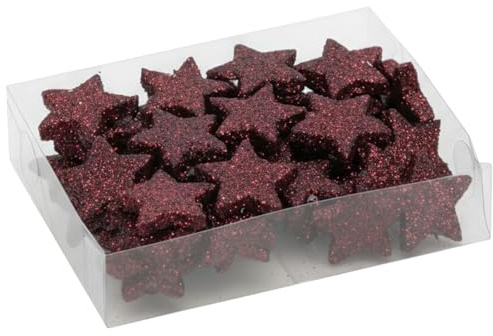 Decorazione da tavolo 3D con stelle glitterate, decorazione elegante e moderna per Natale, compleanno, matrimonio, Capodanno (dimensioni: 2,5 cm – 48 pezzi, orchidea scura)