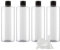 ZEOABSY 4 Stück Leer 500ml Transparent PET Kunststoff Flasche mit Schwarz Klappdeckel, Flache Schulter Tragbare Flasche für Kosmetische Flüssigkeiten Öl Reisen