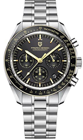 Pagani Design 1701 V3 Men's Chronograph Quartz Dial 40 mm VK63 Movement Stainless Steel Mirror Sapphire Watch 100 Metres Waterproof Sports Watch