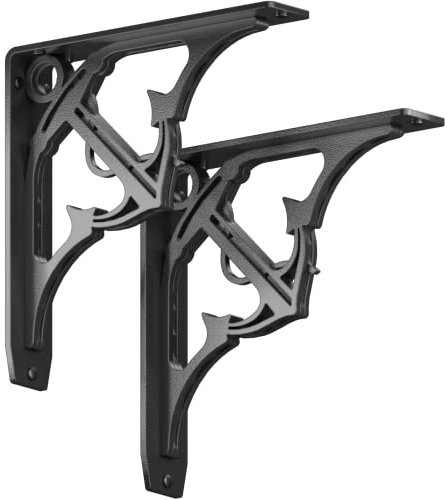 Starby Folly - Soportes de chimenea de acero resistente, estante flotante, soporte para encimera, soldado a mano (2 unidades) (10 x 10 x 2)