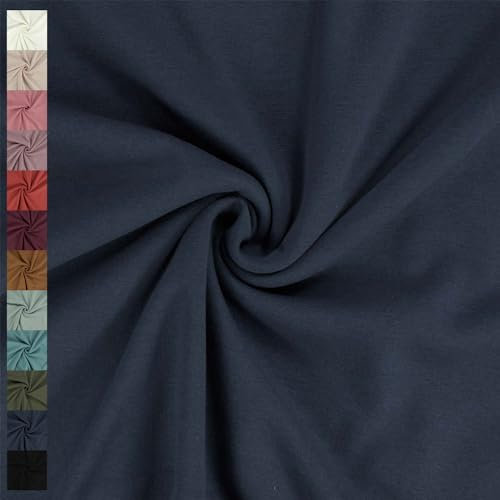 Alpenfleece Stoff, Kuschelsweat, uni dunkelblau (Länge am Stück: ab 50cm / Breite: 150cm)