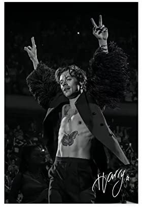 Harry Poster Styles Music Male Star Signed Limited Edition Poster Leinwand Poster Wand Kunst Dekor Drucken Bild Gemälde Für Wohnzimmer Schlafzimmer Dekoration Unframe:12x18inch(30x45cm)