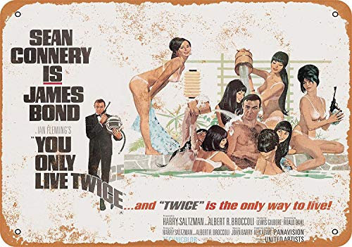 1967 James Bond You Only Live Twice Retro-Blechschild, 30,5 x 20,3 cm, Vintage-Kunst-Poster