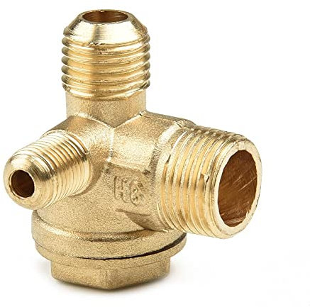 DAZZLEEX Clapet anti-retour unidirectionnel pour compresseur d'air en cuivre à trois voies utilisé pour remplacer les accessoires de pompe à air de compresseur d'air 16 x 14 x 10 mm