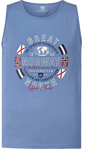 Jan Vanderstorm Herren Tanktop Tamppi | |Muskelshirt | Rundhals|Druckmotiv | seitlich Schlitze | reine Baumwolle | große Größen L-7XL