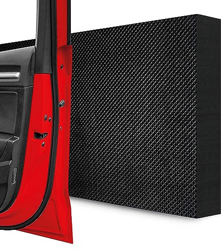STRACKS® Lot de 4 protections murales de garage - 40 x 20 x 3 cm - Extra épaisses - Pour votre voiture et le mur de garage - Protection autocollante des bords de porte - Lot de 4 motifs à carreaux -