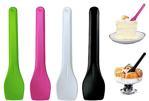 Addein Lot de 100 Cuillères à Dessert, Mini Cuillères, Bonbons Cuillères, Cuillere a Glace pour Desserts, Pudding, Mousse, Gâteau, Fête