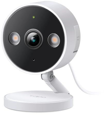 TP-Link 𝗧𝗮𝗽𝗼 2K QHD Security Camera Indoor/Outdoor, 2024 PCMag Editor's Choice, Color Night Vision, Free Person/Pet/Vehicle Detection, Baby Monitor, Local/Cloud storage, IP66, Dual-Spotlight(C120)