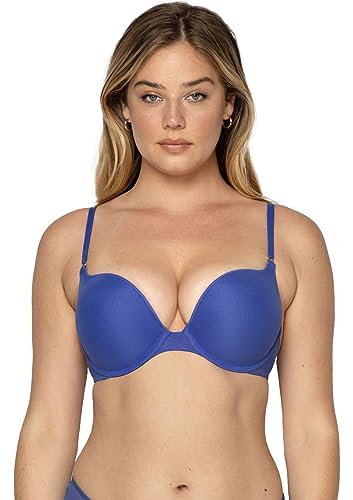 Smart & Sexy Women's Maximum Cleavage Underwire Push Up Bra, Available in Single and 2 Packs, Opaque, Dazzling Blue, (40) 38-40B/C