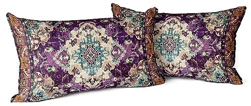Snylcce 2er Set Boho Kissenbezüge Dekokissen 30 x 50 Samt Soft Kissenbezug Böhmischer Retro Ethno Dekorative Kissenhülle Zierkissenbezüge für Sofa Schlafzimmer Wohnzimmer Zuhause Dekoration Lila