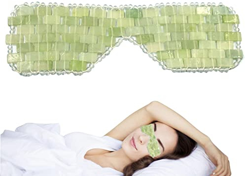 Teksome Jade Augenmaske – Gesichtssteinmaske, wiederverwendbar, kühlende Gesichtsmaske, Augenmaske, Entspannungsaugen, Jade-Maske für Augenpflege, Frauen