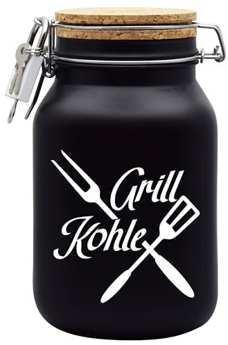Spardose Grill Kohle Design2 Geld Geschenk Idee Schwarz XL