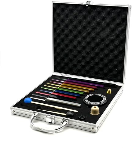 Solfeggio Tuning Forks Set, 10 pcs Unweighted Colorful Solfeggio Tuning Forks, Aluminum Alloy with Tuning Fork Activator,2 Rubber Mallet, Cleaning Cloth and Exquisite Aluminum Box.