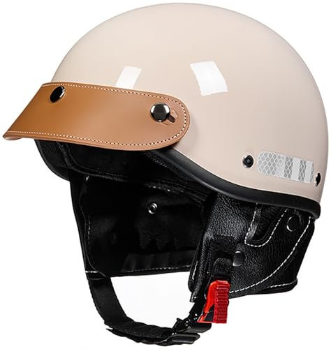 stdpcxz Vintage Caschi Aperto Casco Half Jet Omologato ECE Caschi Cromwell Caschi Jet Uomo Donna Casco A Scodella Motorino Casco Moto Vintage Per Scooter Ciclomotore Cruiser 4,58-62cm