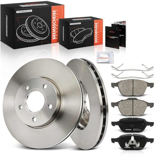 Frankberg Bremsensatz inkl. 2x Bremsscheiben + 4x Bremsbeläge Vorne | Kompatibel mit Focus III Turnier C-Max II DXA/CB7 DXA/CEU Focus III Stufenheck Replace# 1686722