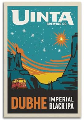 GLJXFP Vintage-Poster, Motiv: Dubhe Imperial Black, IPA-Poster, dekoratives Gemälde, Leinwand, Wandposter und Kunstdruck, moderne Familienschlafzimmer-Dekoration, Poster, 50 x 75 cm