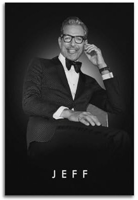 VZRSQZK Poster, Motiv: Schauspieler Jeff Goldblum, dekoratives Gemälde, Leinwand, Wandposter und Kunstdruck, modernes Familienschlafzimmer, Dekoration, Poster, 40 x 60 cm