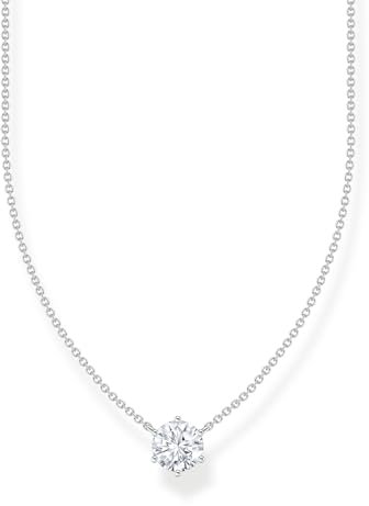 Thomas Sabo Kette mit weißem Zirkonia-Anhänger 925 Sterlingsilber KE2210-051-14