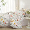 Luofanfei Housse de Couette 220x240 Vert Blanc Feuilles Imprimé Motif 2 Personnes Adult Parure de Lit Ado Parure Housse Couette Fleurs avec Fermeture Éclair avec 2 Taies d'oreiller 65x65cm