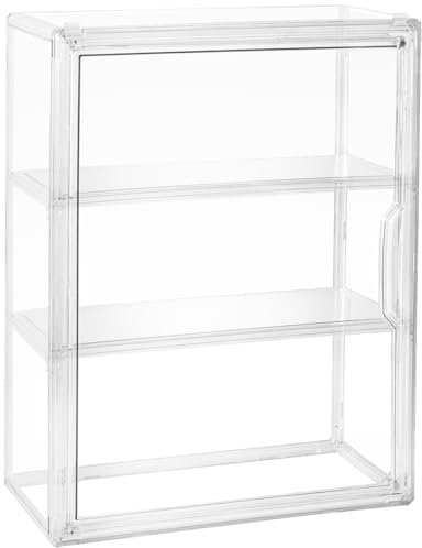 Cutora Acryl-Vitrine für Figuren, 3-stöckig, transparent, wandmontiert, Aufbewahrungs-Organizer, Schaukasten mit magnetischer Tür, staubdichter Vitrine für Puppen-Actionfiguren-Sammlerstücke