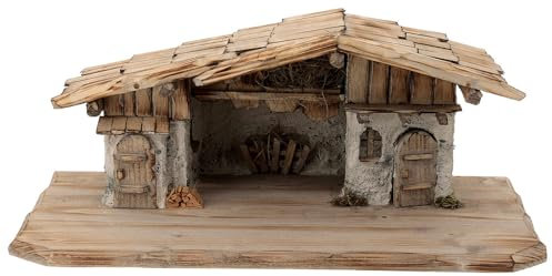 Konigsee Nordischer Stil Krippenstall 12 cm Holz, 25x60x30