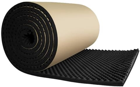 GQZJY Akustikschaumstoff Noppenschaum Schalldämmung 15mm Hochdichte Schallschutzmatte zur effektiven Akustik Dämmung für Büros Podcasts(Size:1 * 10m,Color:Schwarz)