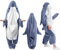 Lanqinglv Hai Decke Mit Ärmeln Für Erwachsene,Shark Blanket Flanell mit Kapuze,Hai Decken Hoodie Blau Hai Schlafsack Geschenk,Tragbare Decke Kapuzenpullover,Flauschige Kuscheldecke,L
